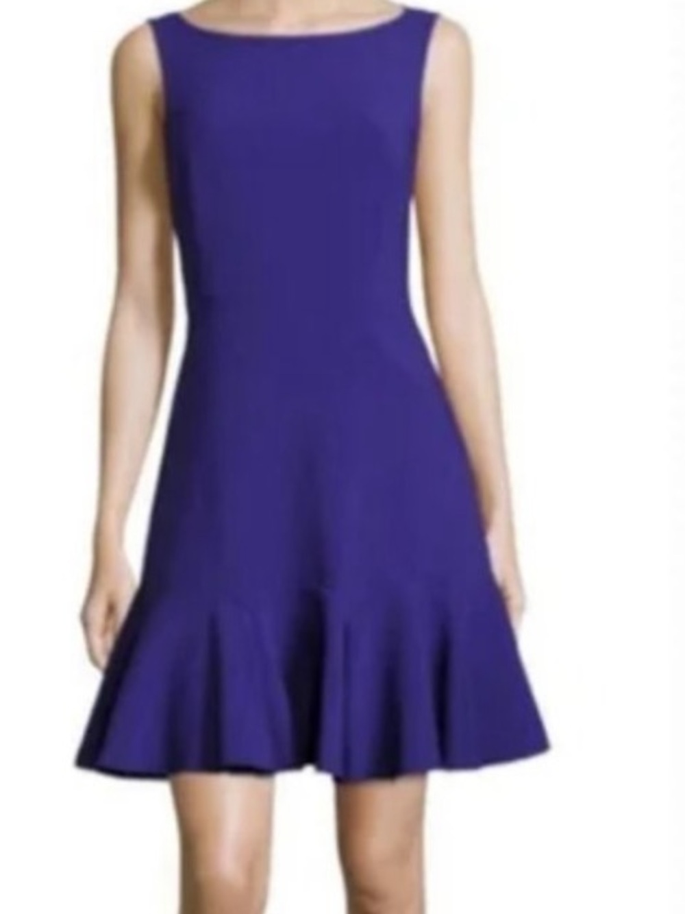 $328 Kate Spade Blue Fluted Crepe Flounce Dress Size 2